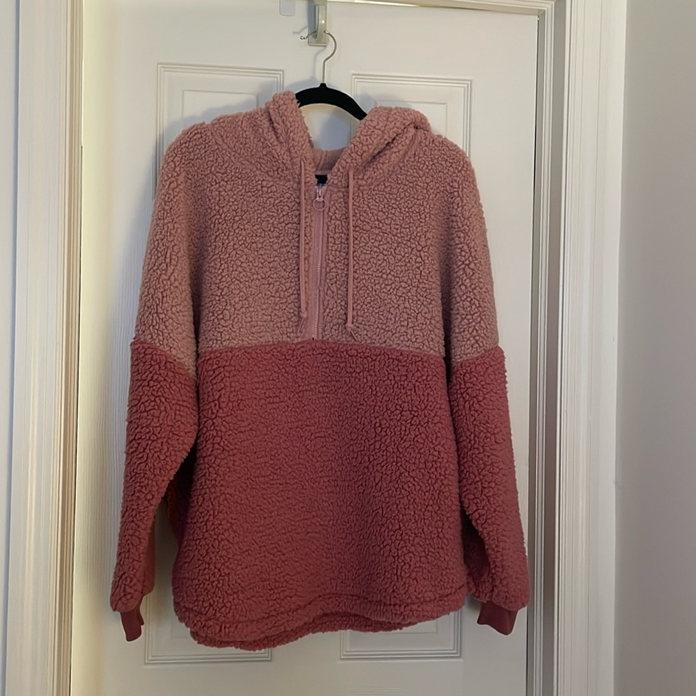 Pink Victoria’s Secret Fluffy Quarter Zip